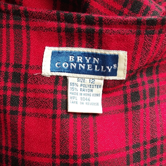 Bryn Connelly red plaid jumper wrap dress - Picture 5 of 8